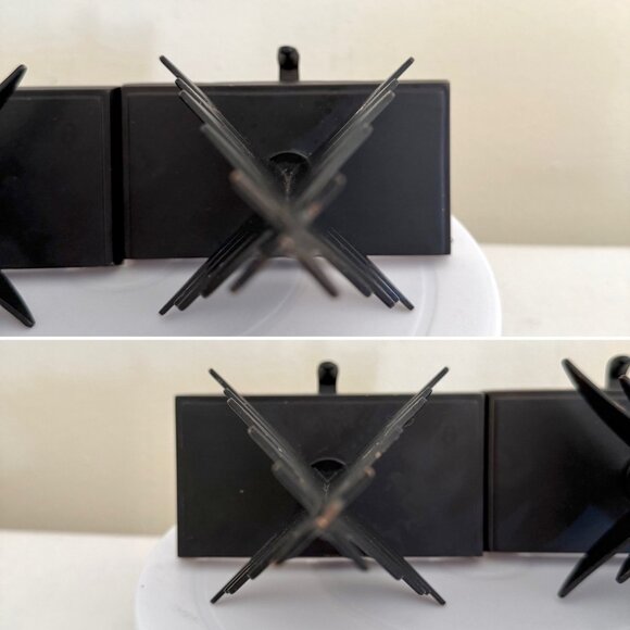 Set of 2 Cast Iron Christmas Tree Stocking Holders Black Matte Bronze Undertone - Picture 10 of 11